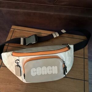 Coach Men's Tan and Orange Belt Bag